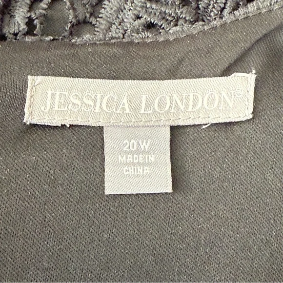 Jessica London Black Lace Midi Dress Plus Size 20W Formal Elegant Goth Witchy - Picture 7 of 9